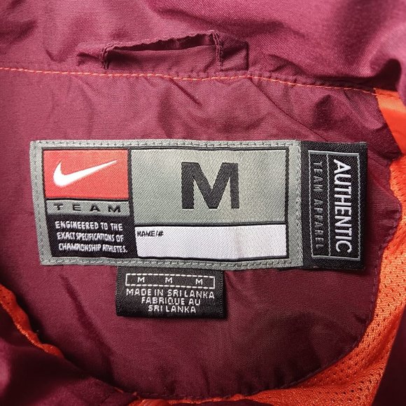 Virginia Tech Jacket Team Apparel Nike M Full Zip Athletic Maroon Orange Hokies - Picture 13 of 16